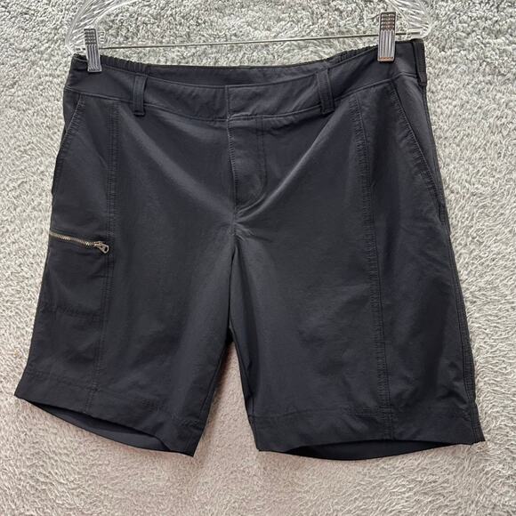 Athleta Size 12 Black Cargo Chino Shorts Stretch Comfort Activewear Outdoors EUC - Picture 3 of 8
